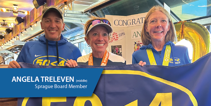 Sprague Board Member Angela Treleven Completes Quest to Run a Marathon in All 50 States